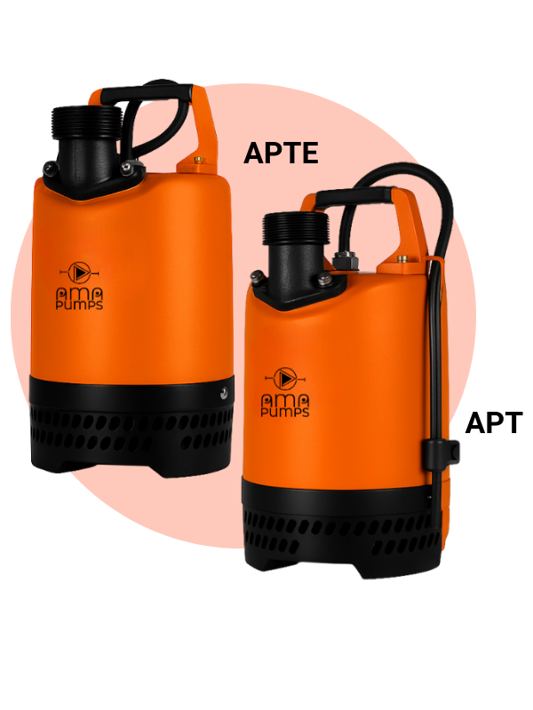 Bomba APTE de achique portátil industrial AMA Pumps, alternativa a FLYGT